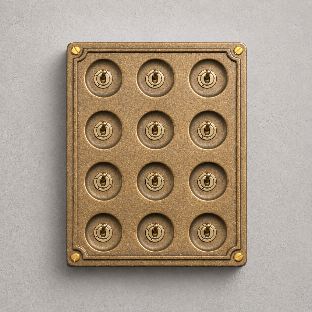 Brassvane 12 gang light switch additional view 4