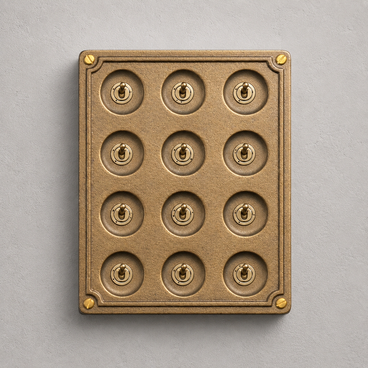 Brassvane 12 gang light switch additional view 4