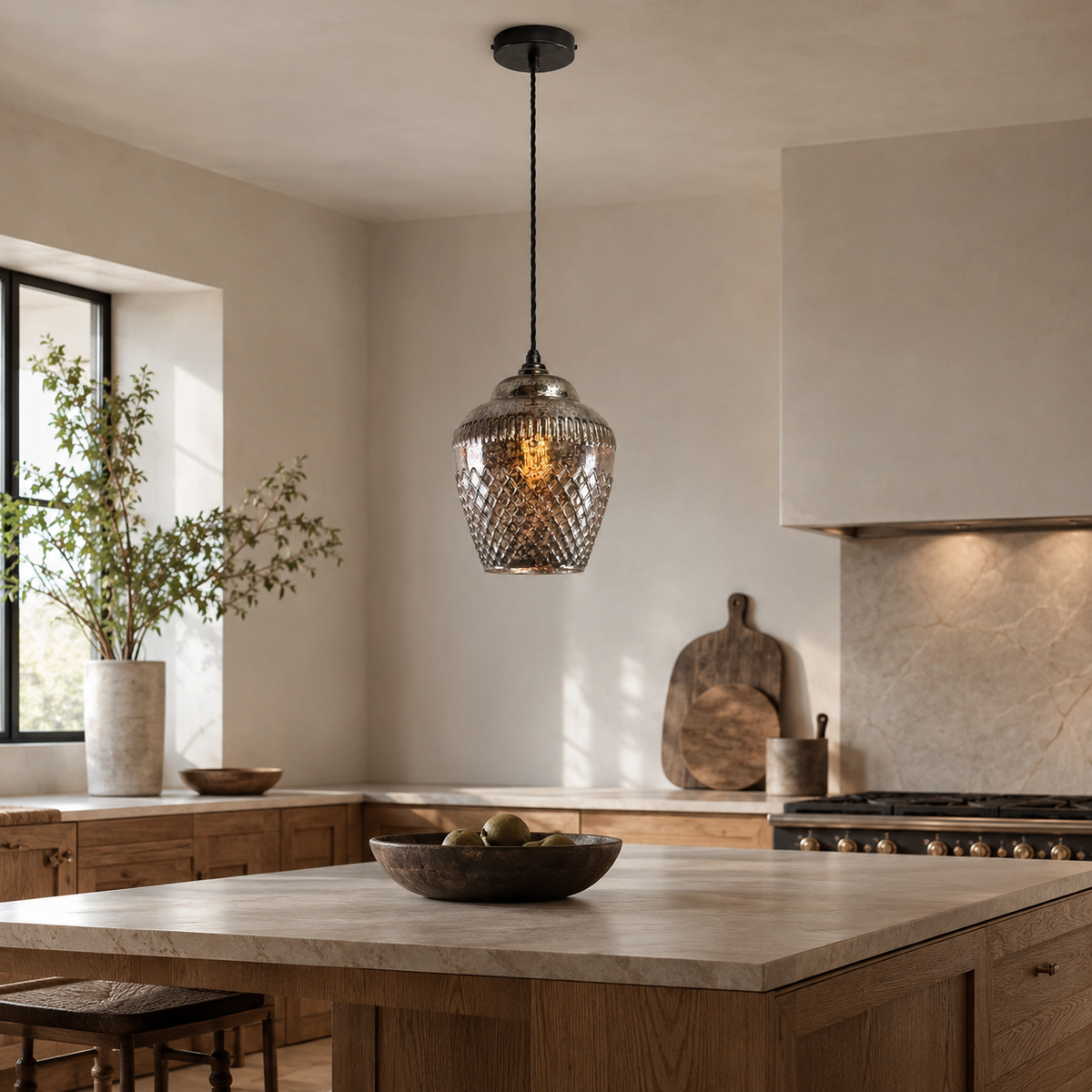 Brassvane mercury glass pendant light additional view 2