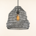 Brassvane beehive wire mesh pendant light overall view