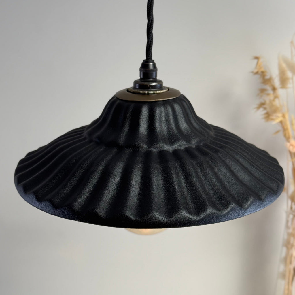 Brassvane matt black ceramic pendant light additional view 5