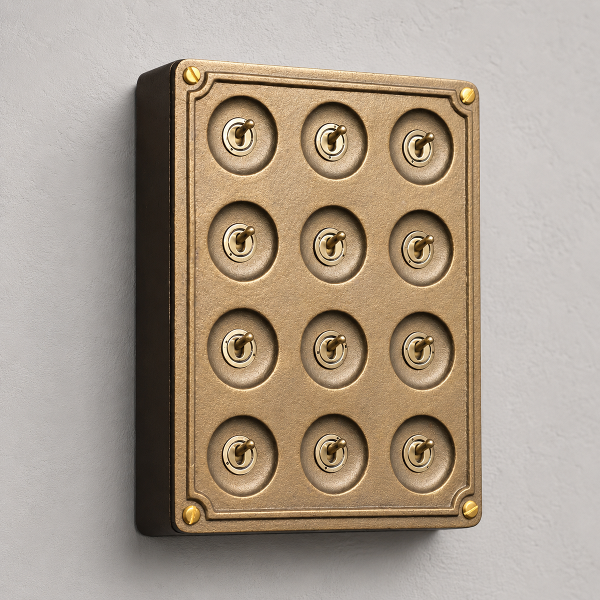 Brassvane 12 gang light switch additional view 6