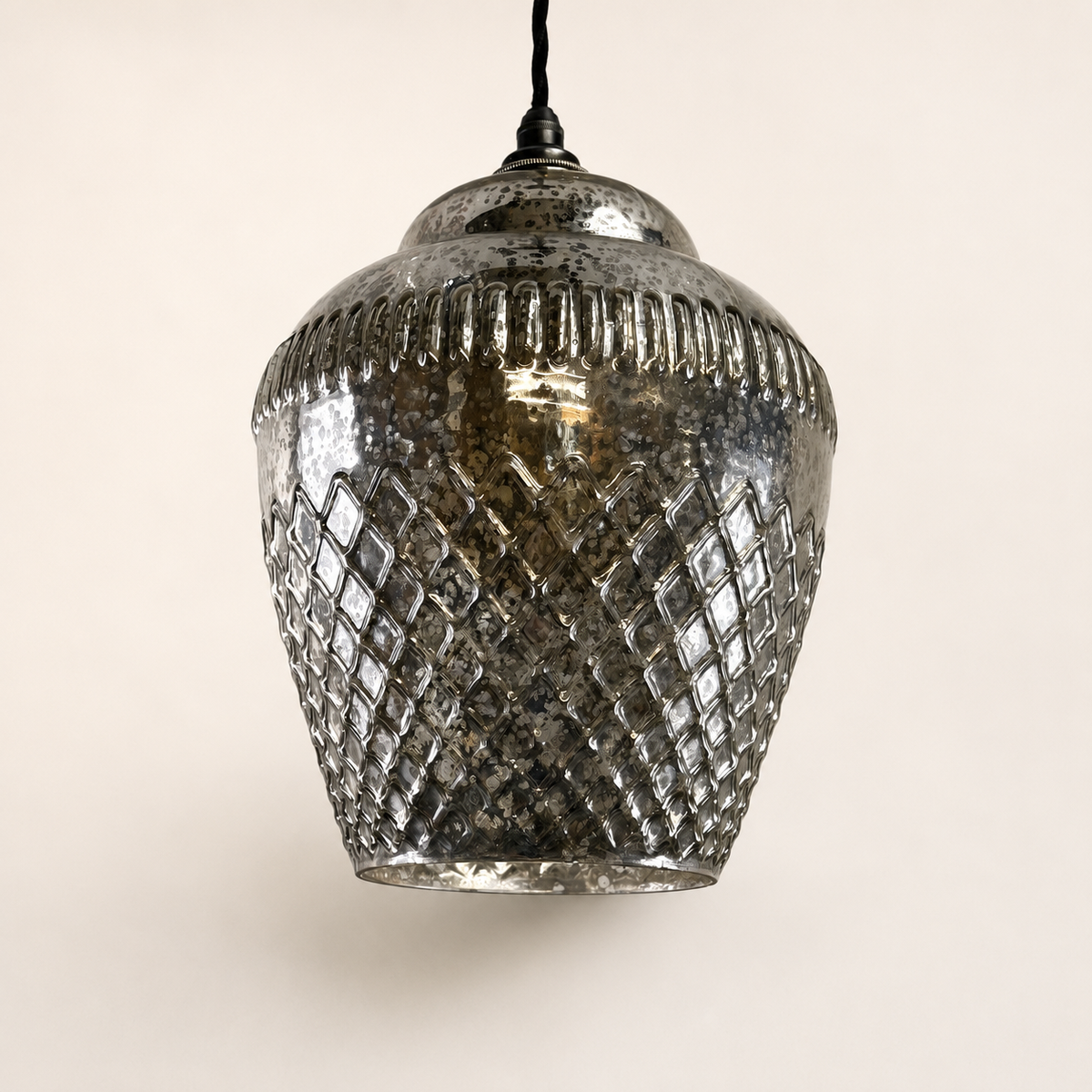 Brassvane mercury glass pendant light overall view