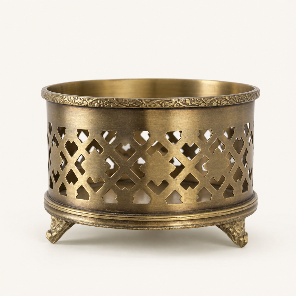 Brassvane antique brass wine bottle holder additional view 3