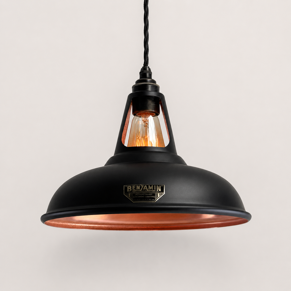 Brassvane matt black and copper pendant light additional view 4