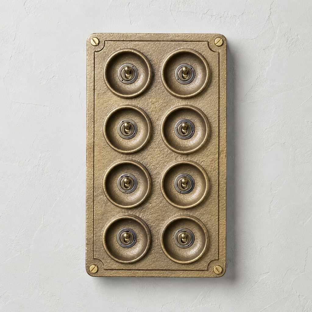 Brassvane 8 gang toggle light switch additional view 7