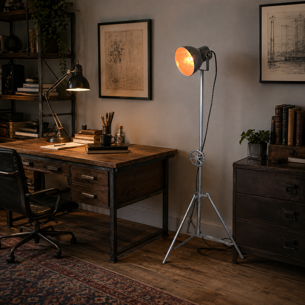 Brassvane tripod floor lamp additional view 3