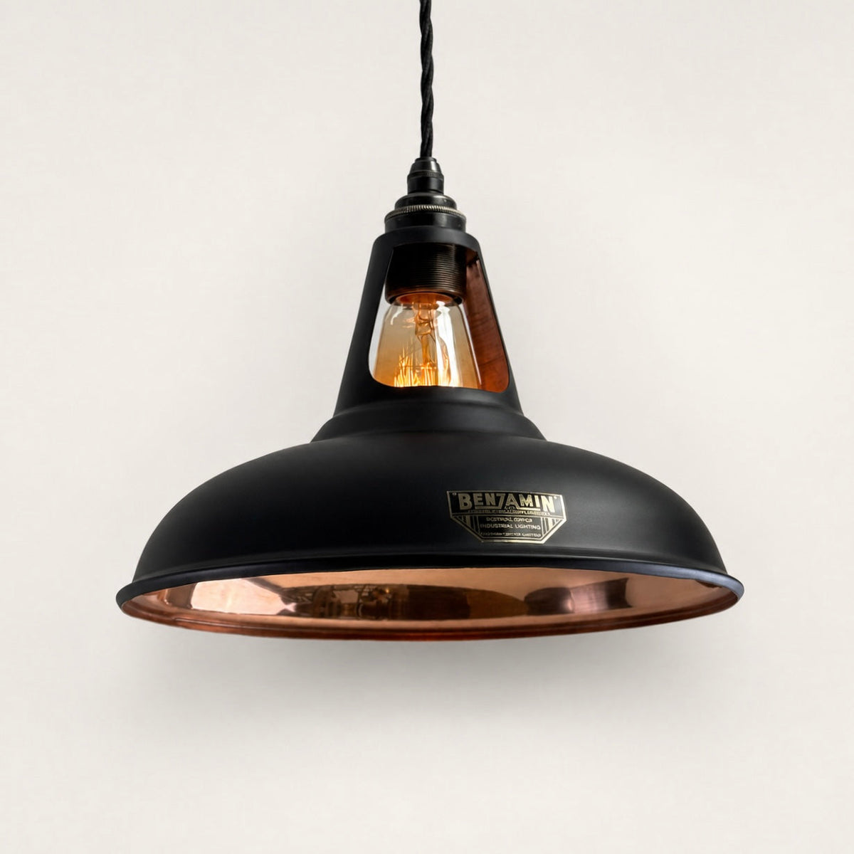Brassvane matt black and copper pendant light additional view 4
