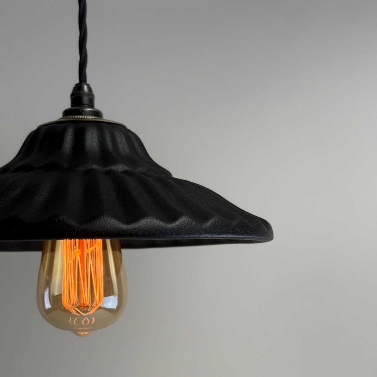 Brassvane matt black ceramic pendant light additional view 9