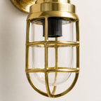 Brassvane caged brass swan neck wall light additional view 6