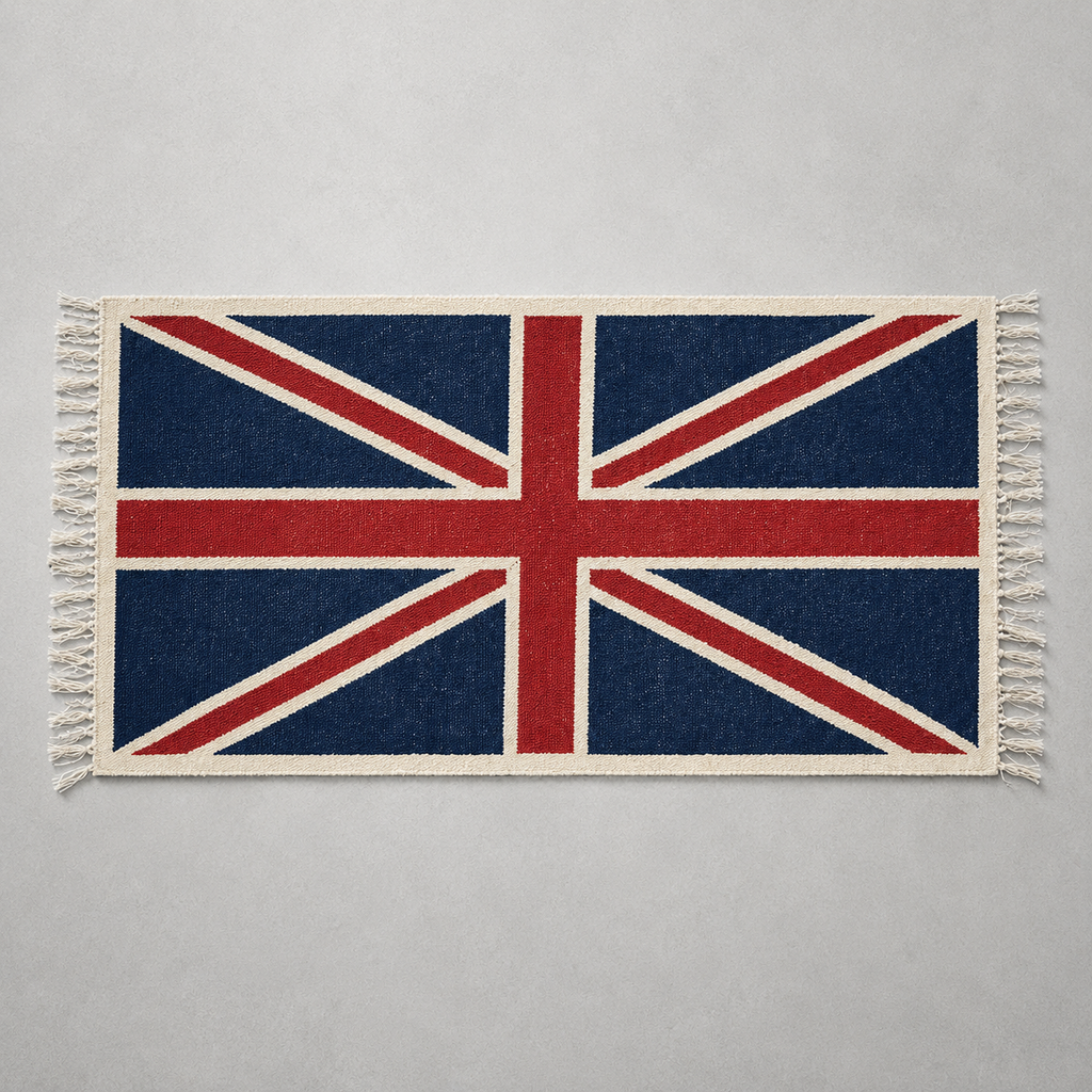 Brassvane union jack jute runner rug overall view