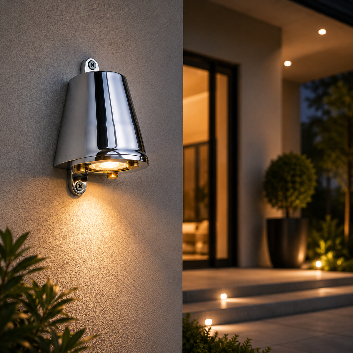Brassvane polished aluminum outdoor wall light additional view 3