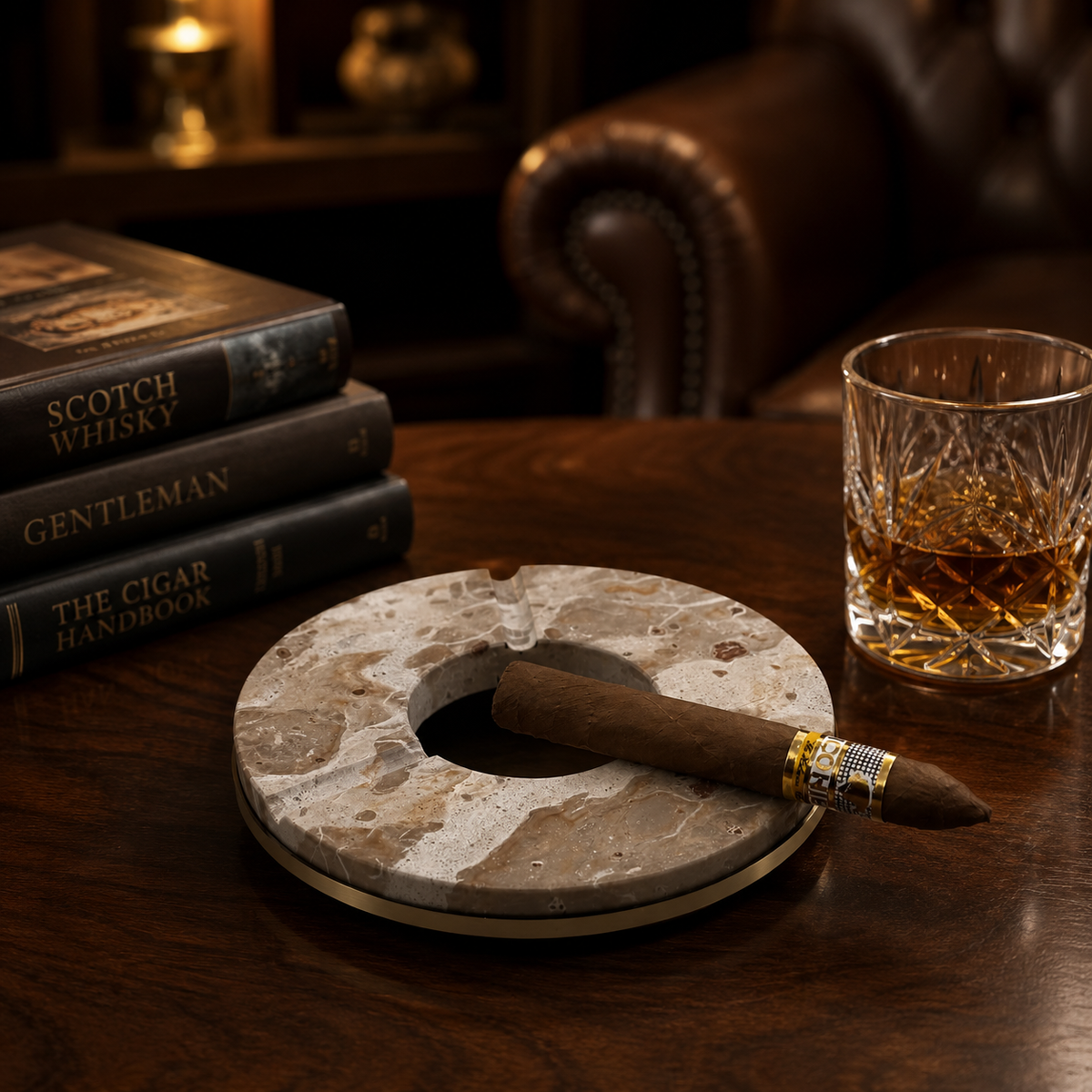 Brassvane marble cigar ashtray additional view 4