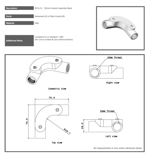 Brassvane galvanized inspection elbow additional view 2