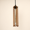 Brassvane rusted steel cage pendant light overall view