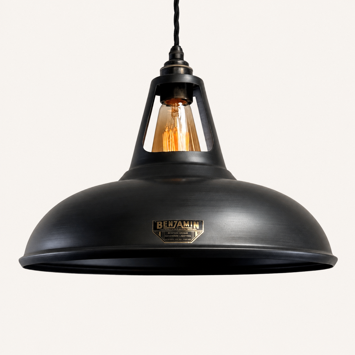 Brassvane pewter gray pendant light overall view