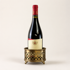 Brassvane antique brass wine bottle holder overall view