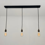 Brassvane textured black ceiling rose track light overall view