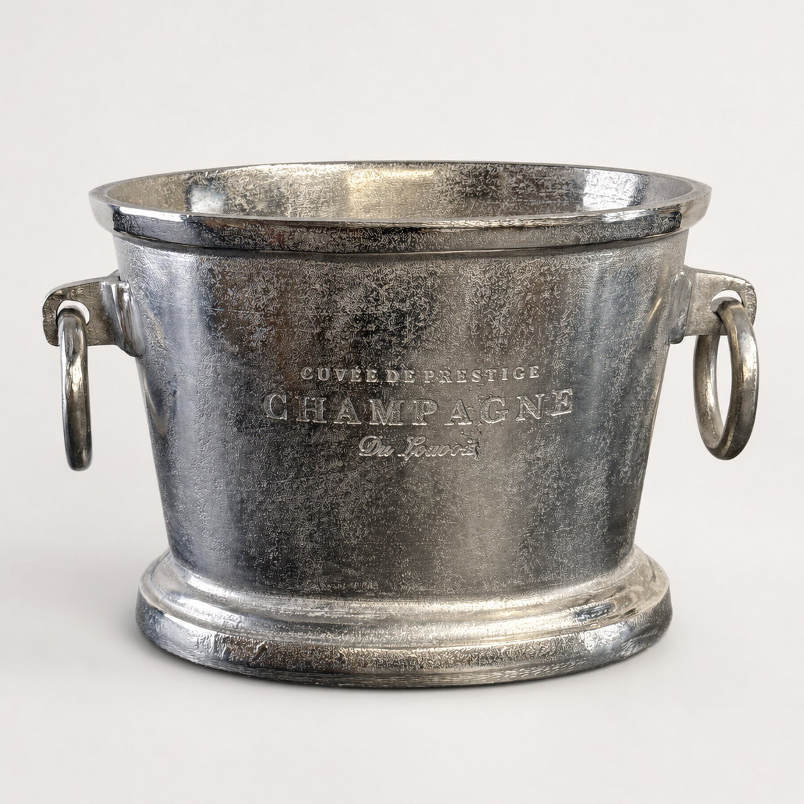Brassvane raw cast champagne ice bucket overall view