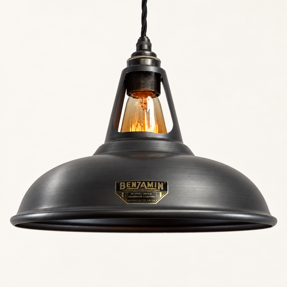 Brassvane pewter gray pendant light overall view