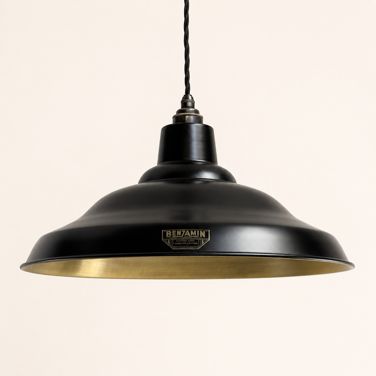 Brassvane antique brass pendant light overall view