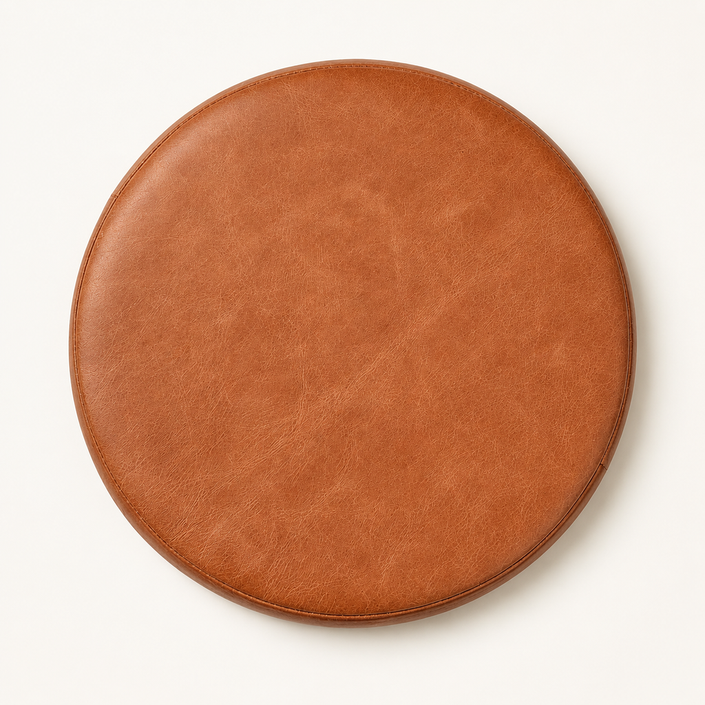 Brassvane tan leather stool seat additional view 5