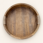 Brassvane round wooden serving tray additional view 7