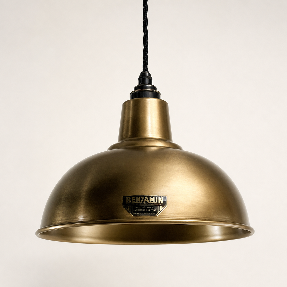 Brassvane antique brass dome pendant light additional view 4