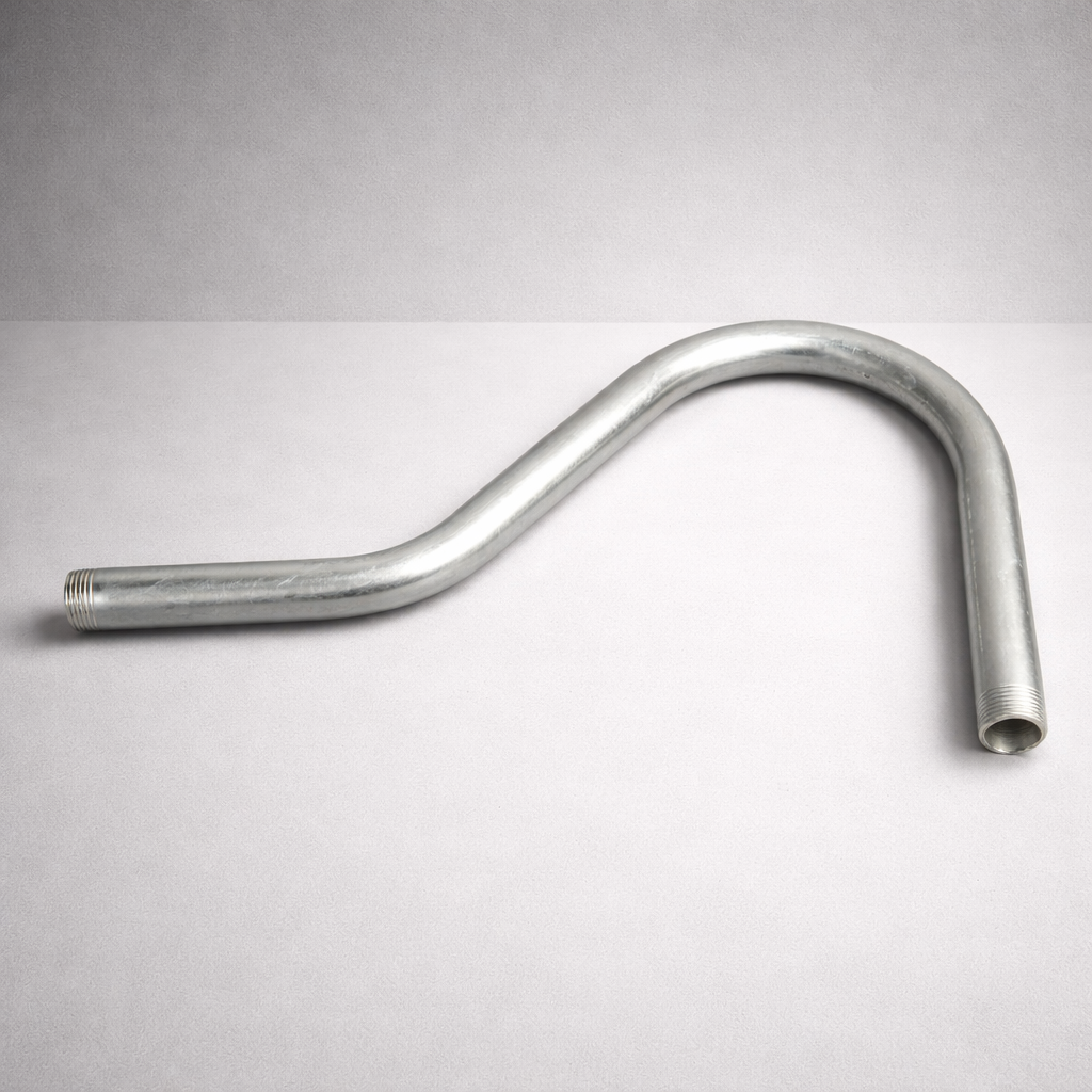 Brassvane galvanized swan neck conduit arm overall view