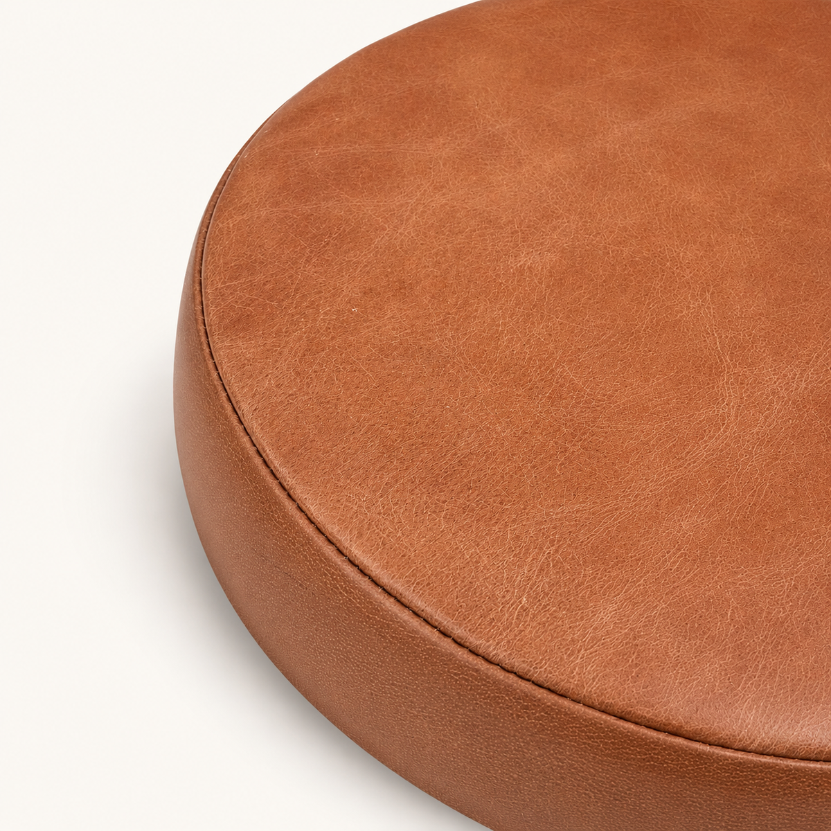 Brassvane tan leather stool seat additional view 4