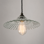 Brassvane prismatic glass pendant light overall view