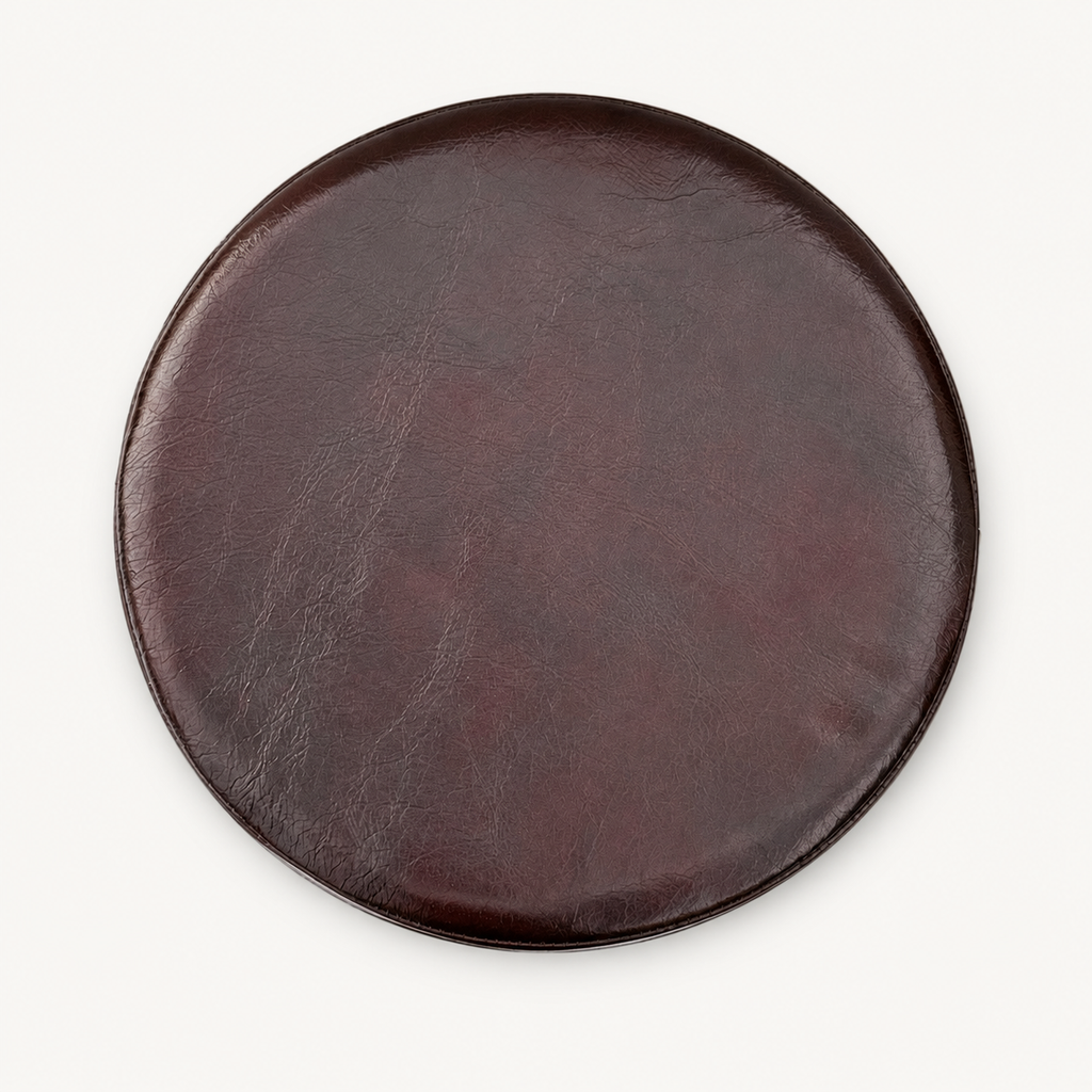 Brassvane oxblood leather bar stool seat additional view 5