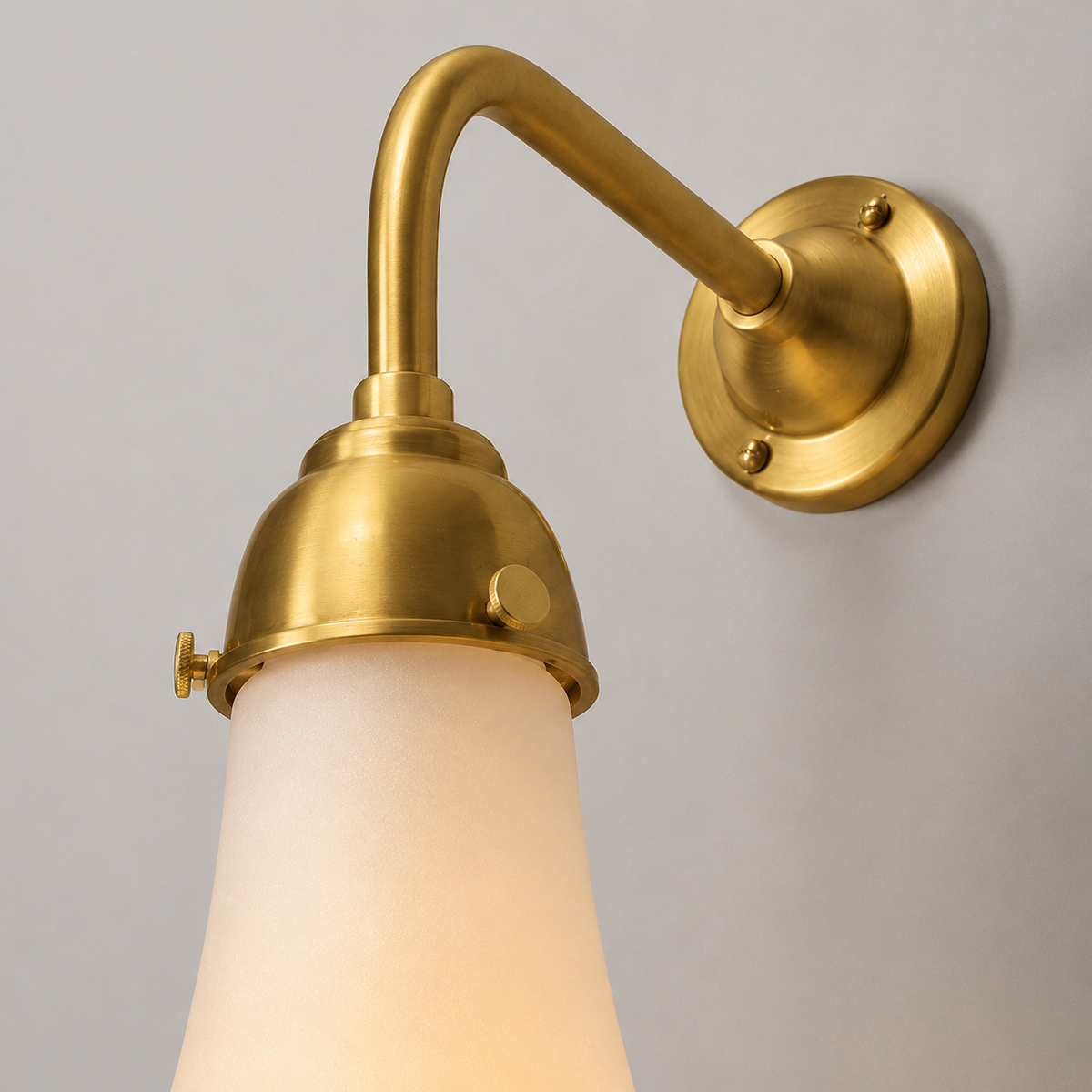 Brassvane antique brass opaline wall sconce additional view 4