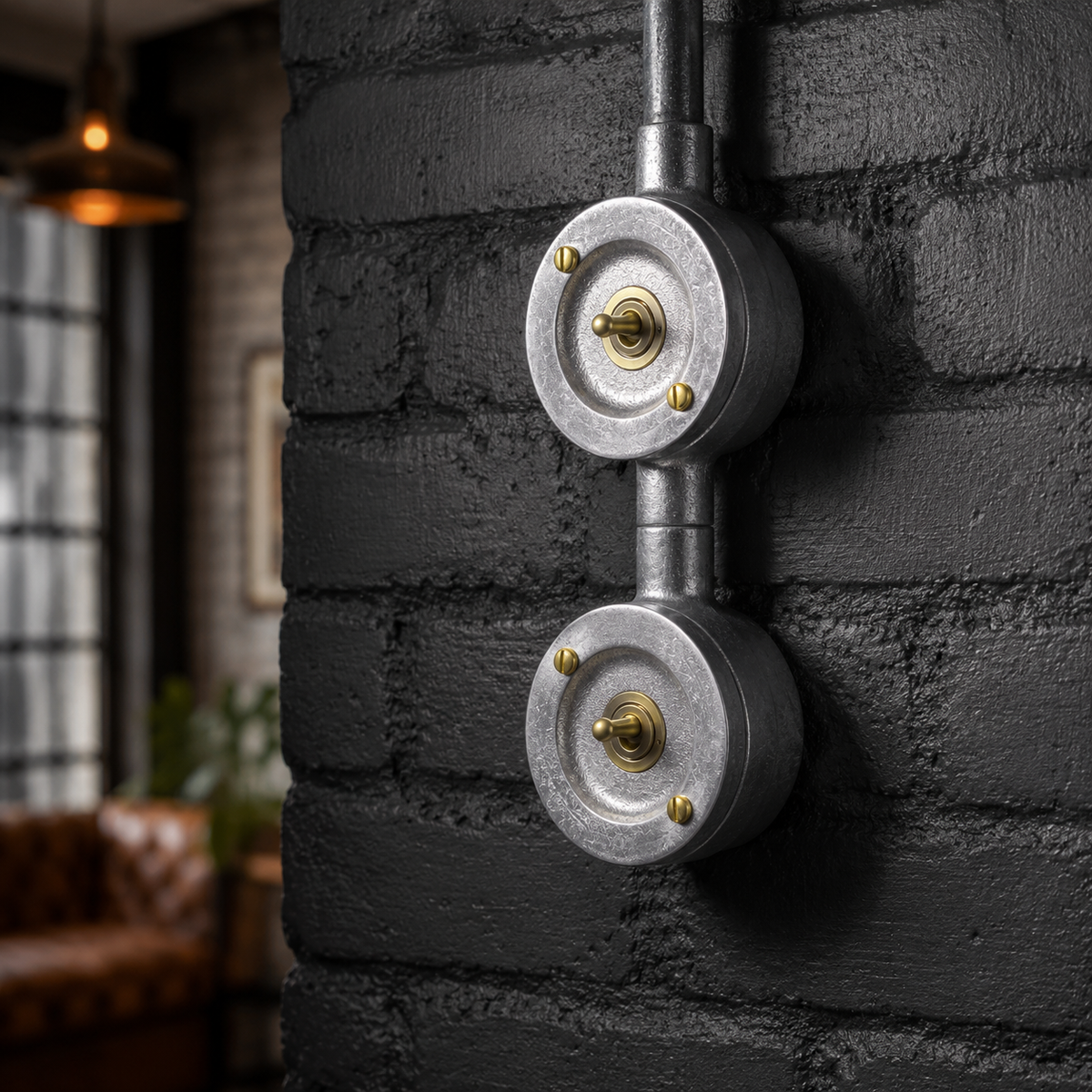 Brassvane double gang conduit light switch additional view 2