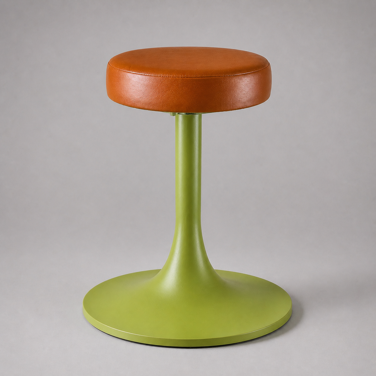 Brassvane schoolhouse leather seat stool overall view