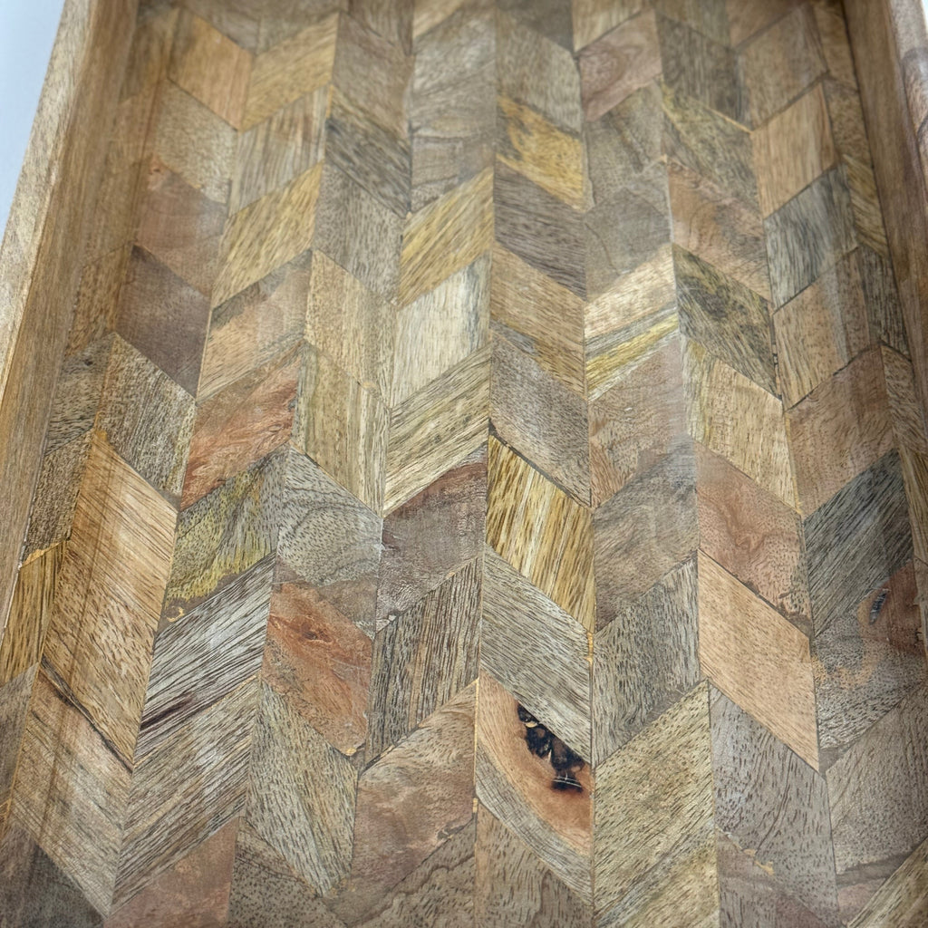 Brassvane patchwork wooden serving tray additional view 6
