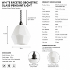 Brassvane white opal glass pendant light additional view 12