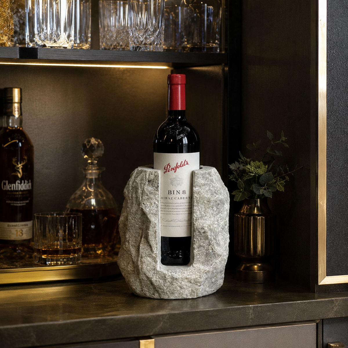 Brassvane marble wine bottle holder additional view 11