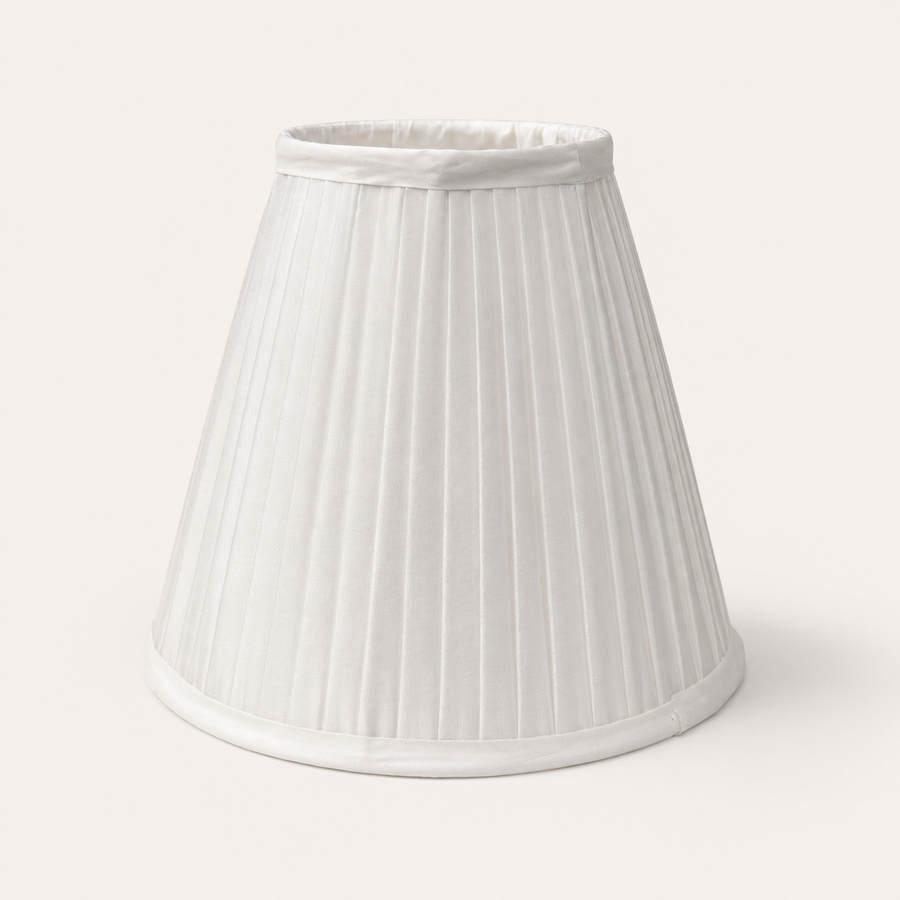 Brassvane white pleated lampshade overall view
