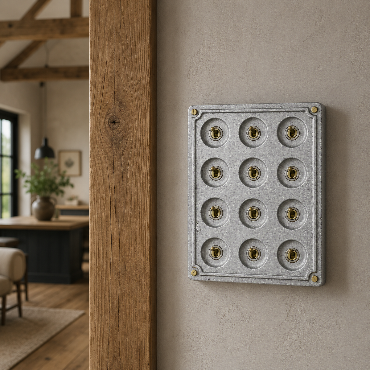 Brassvane 12 gang toggle light switch additional view 2