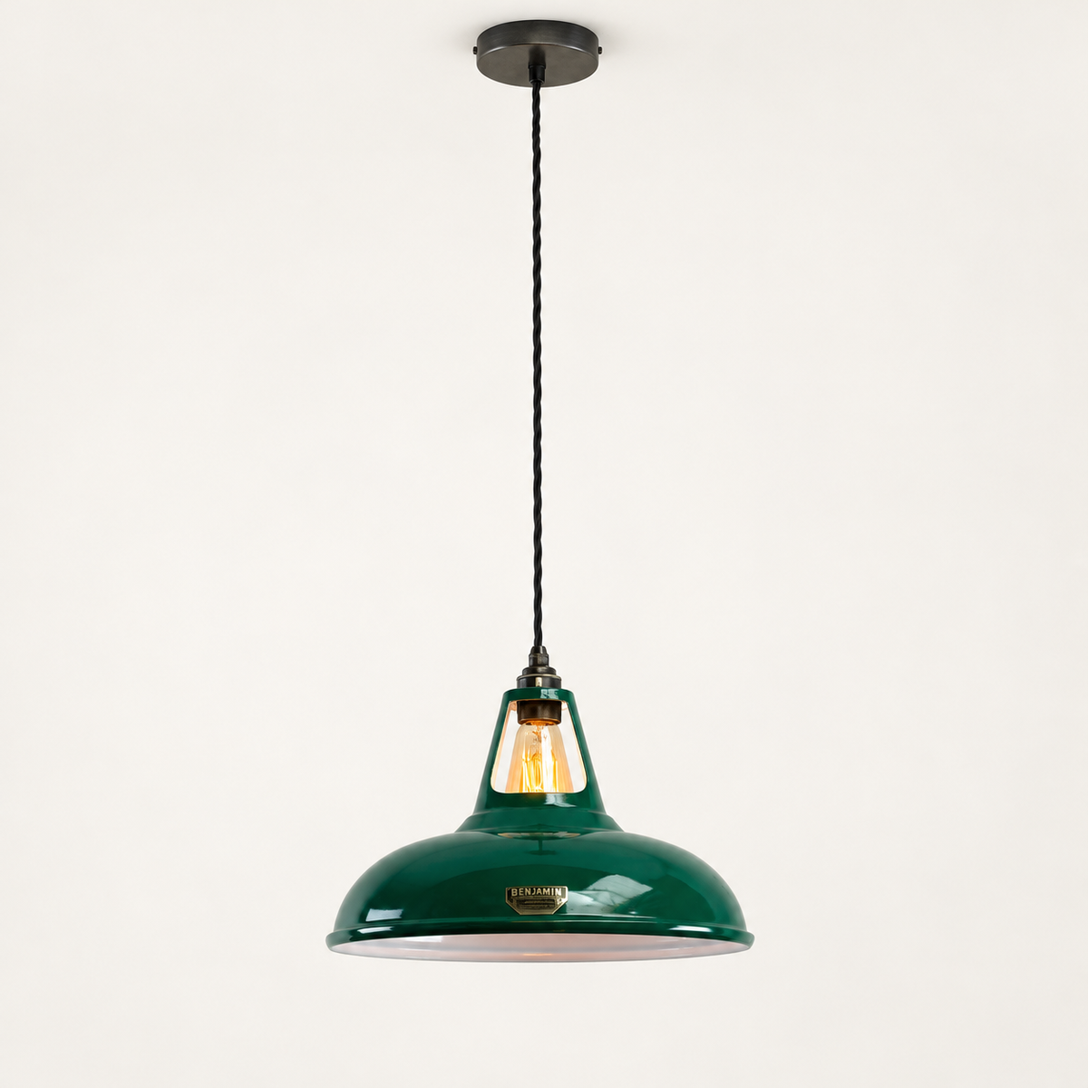 Brassvane racing green pendant light additional view 2