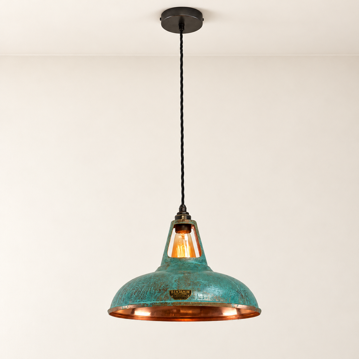 Brassvane copper verdigris pendant light additional view 4