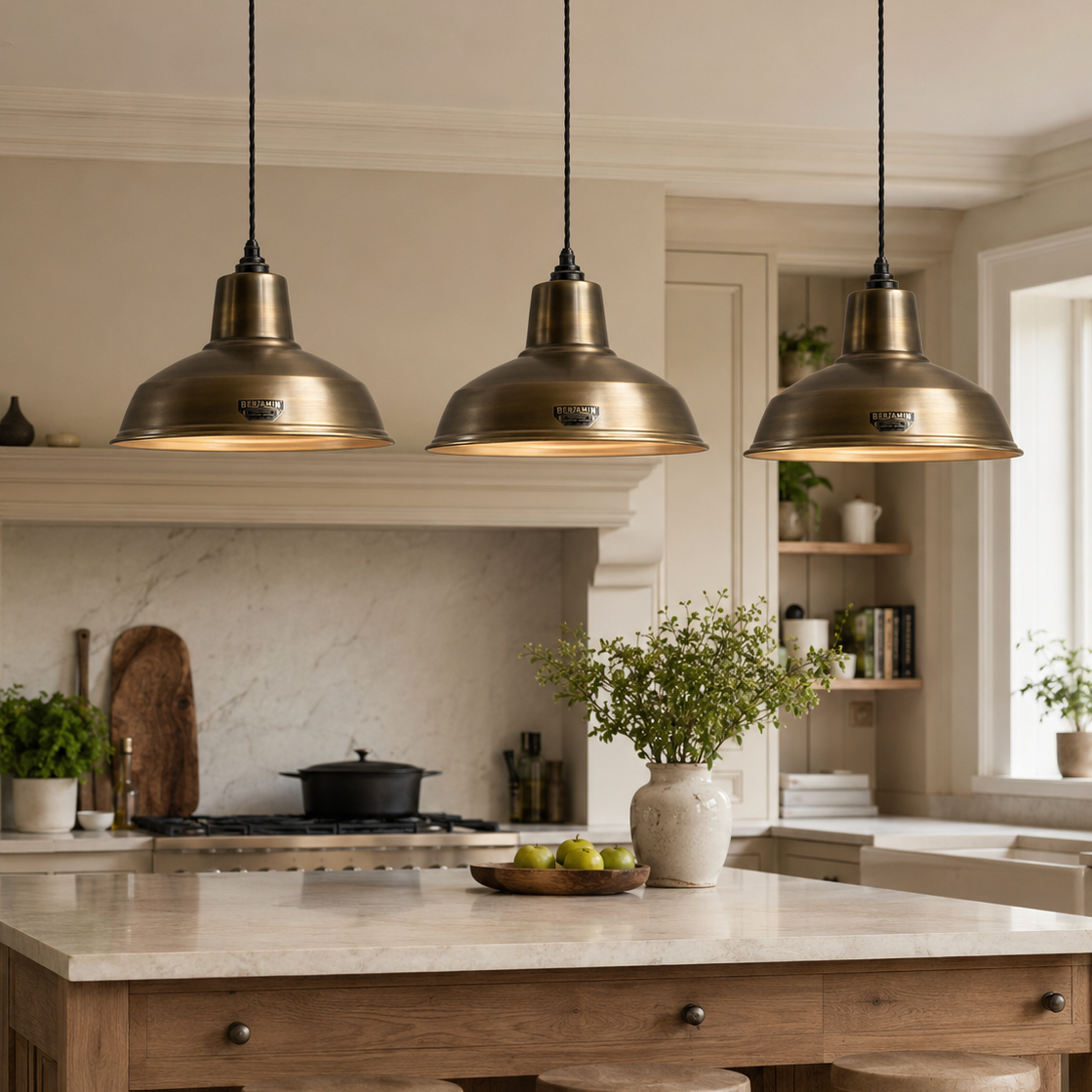 Brassvane antique brass RLM pendant light additional view 2