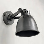 Brassvane pewter gray adjustable arm wall light overall view