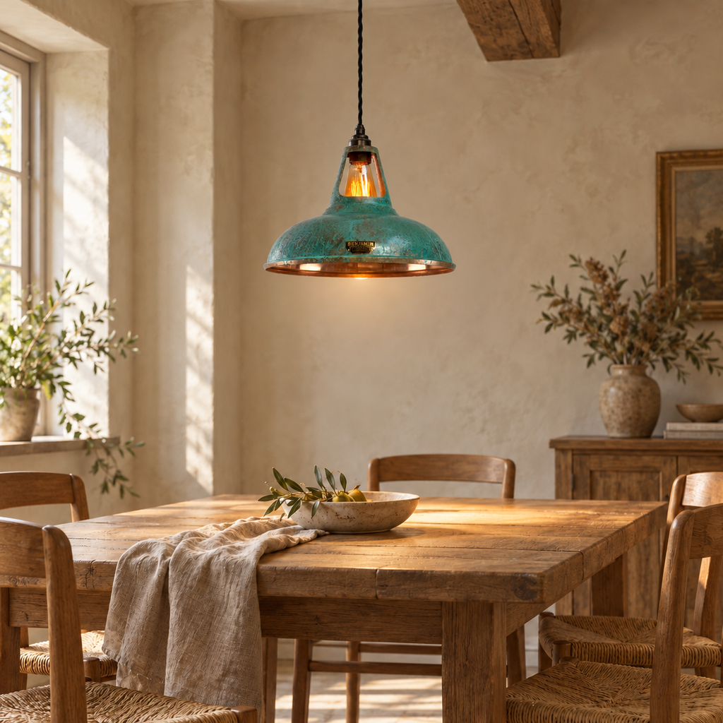 Brassvane copper verdigris pendant light additional view 2