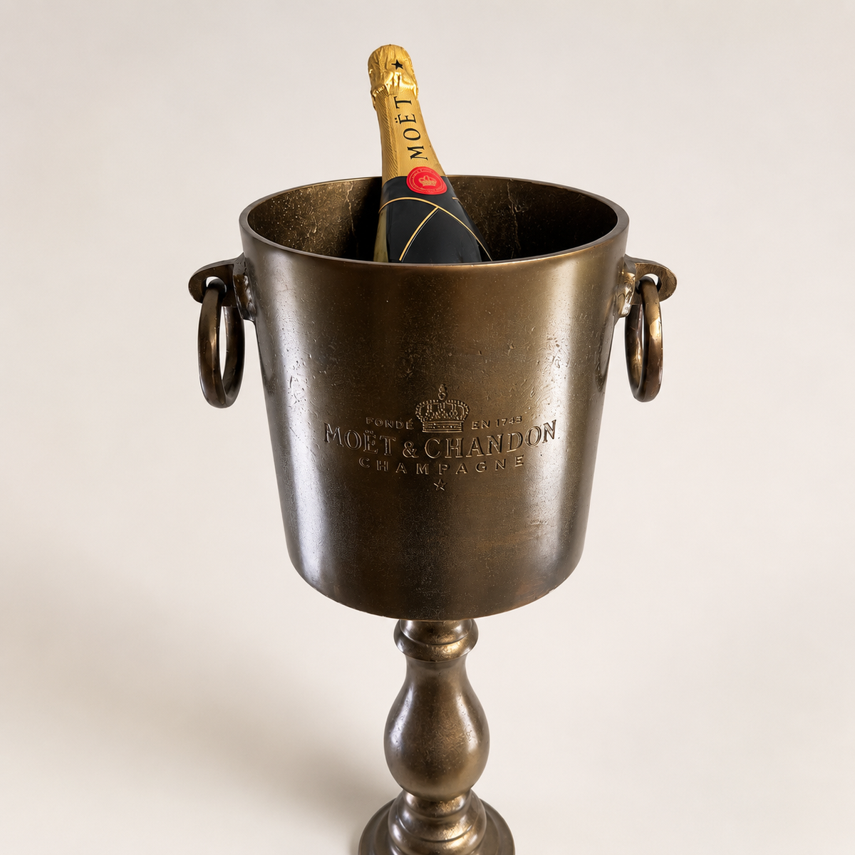 Brassvane antique brass floor standing ice bucket additional view 2