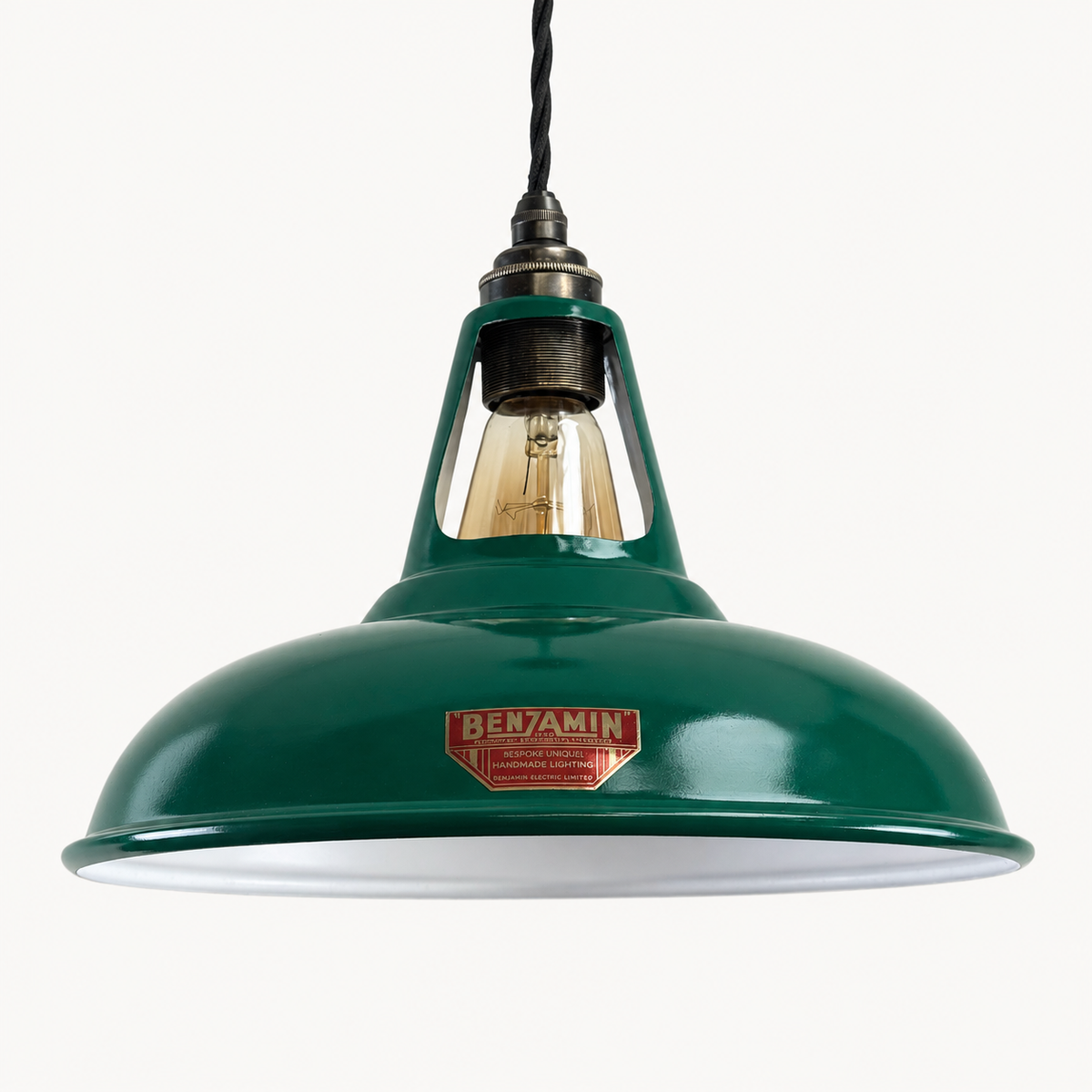 Brassvane racing green slotted pendant light additional view 9