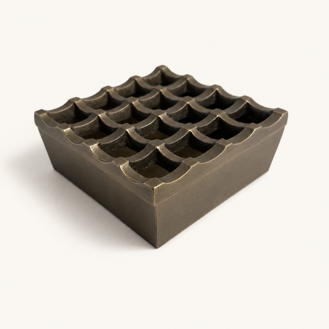 Brassvane antique brass ashtray overall view