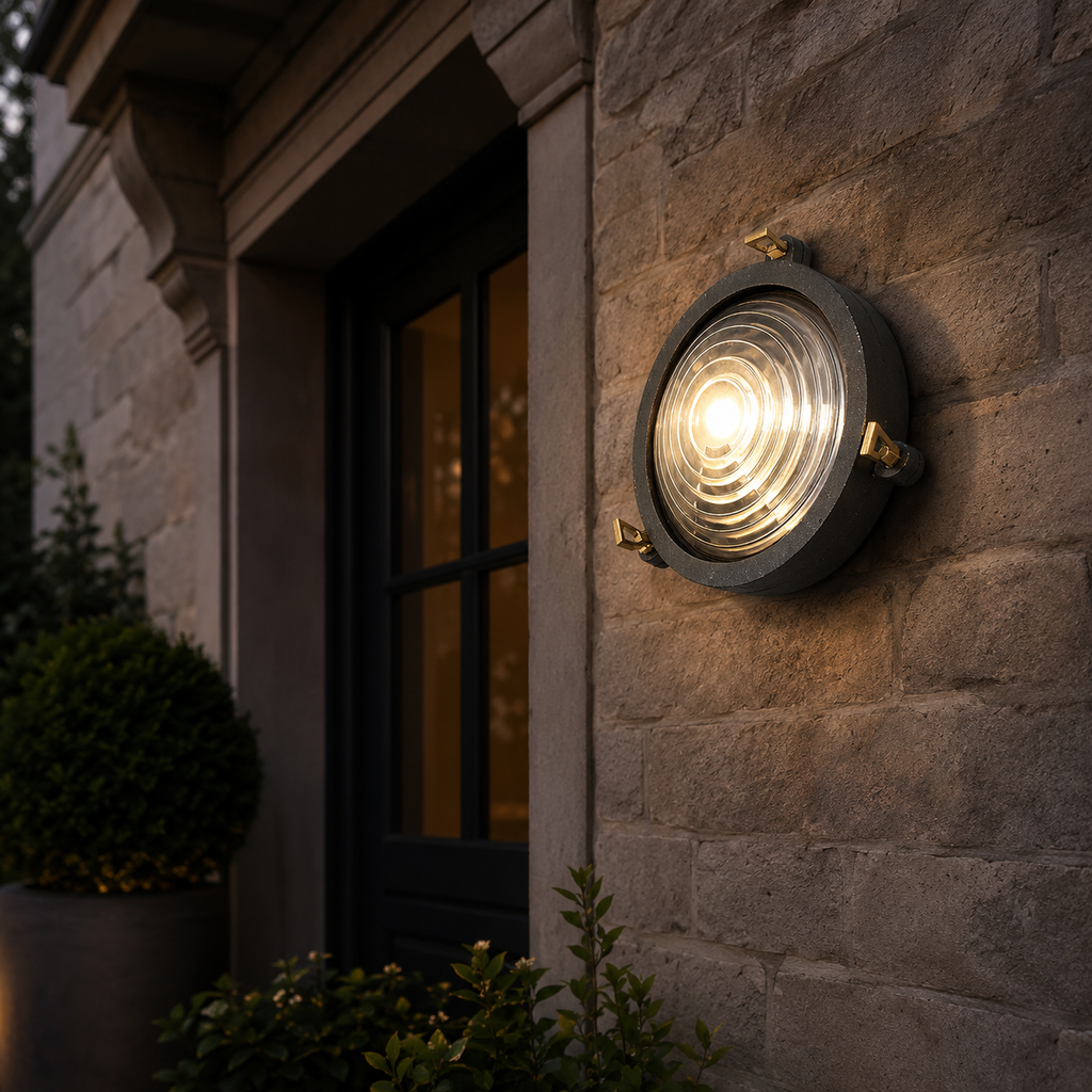 Brassvane round pewter bulkhead light additional view 7