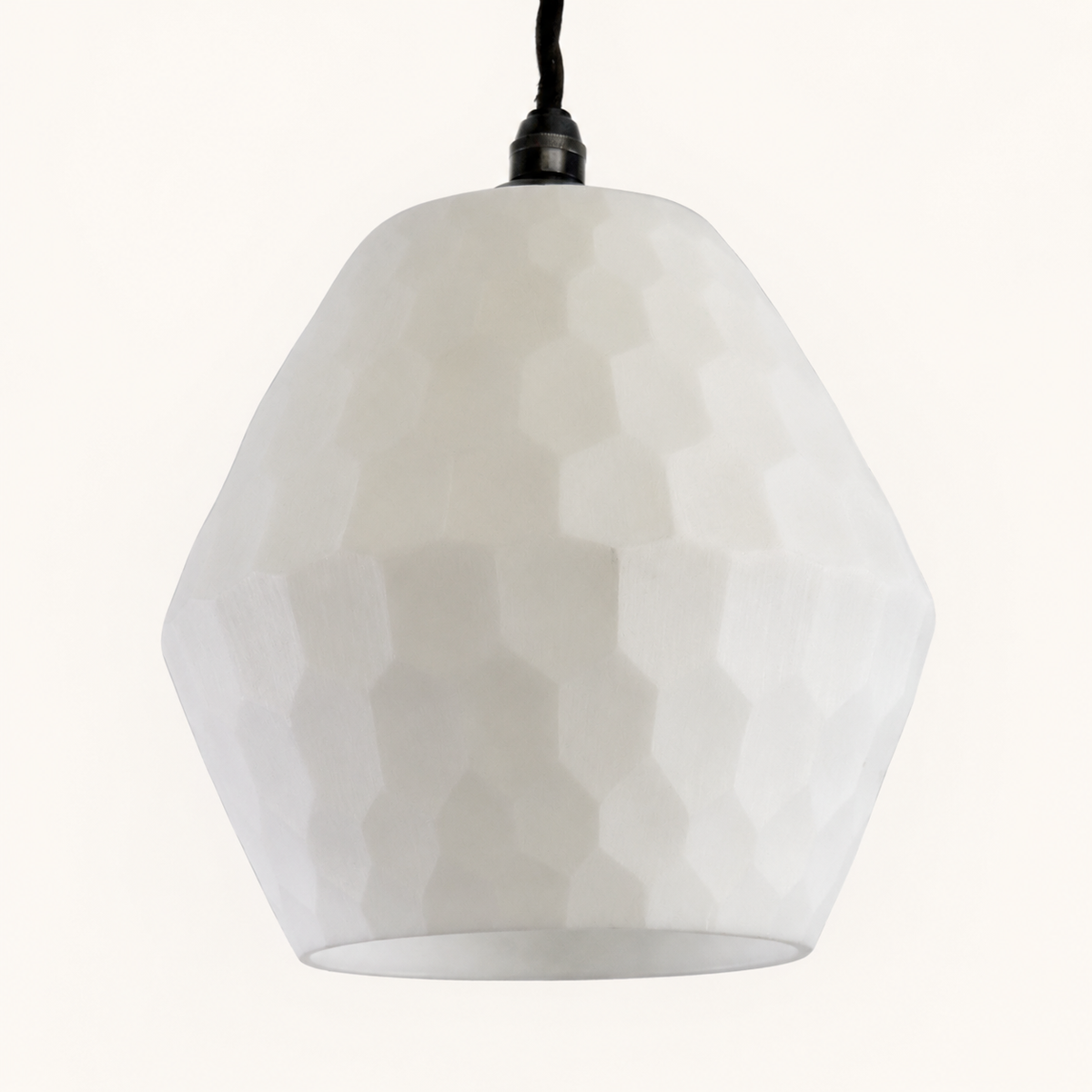 Brassvane opal prismatic glass pendant light overall view